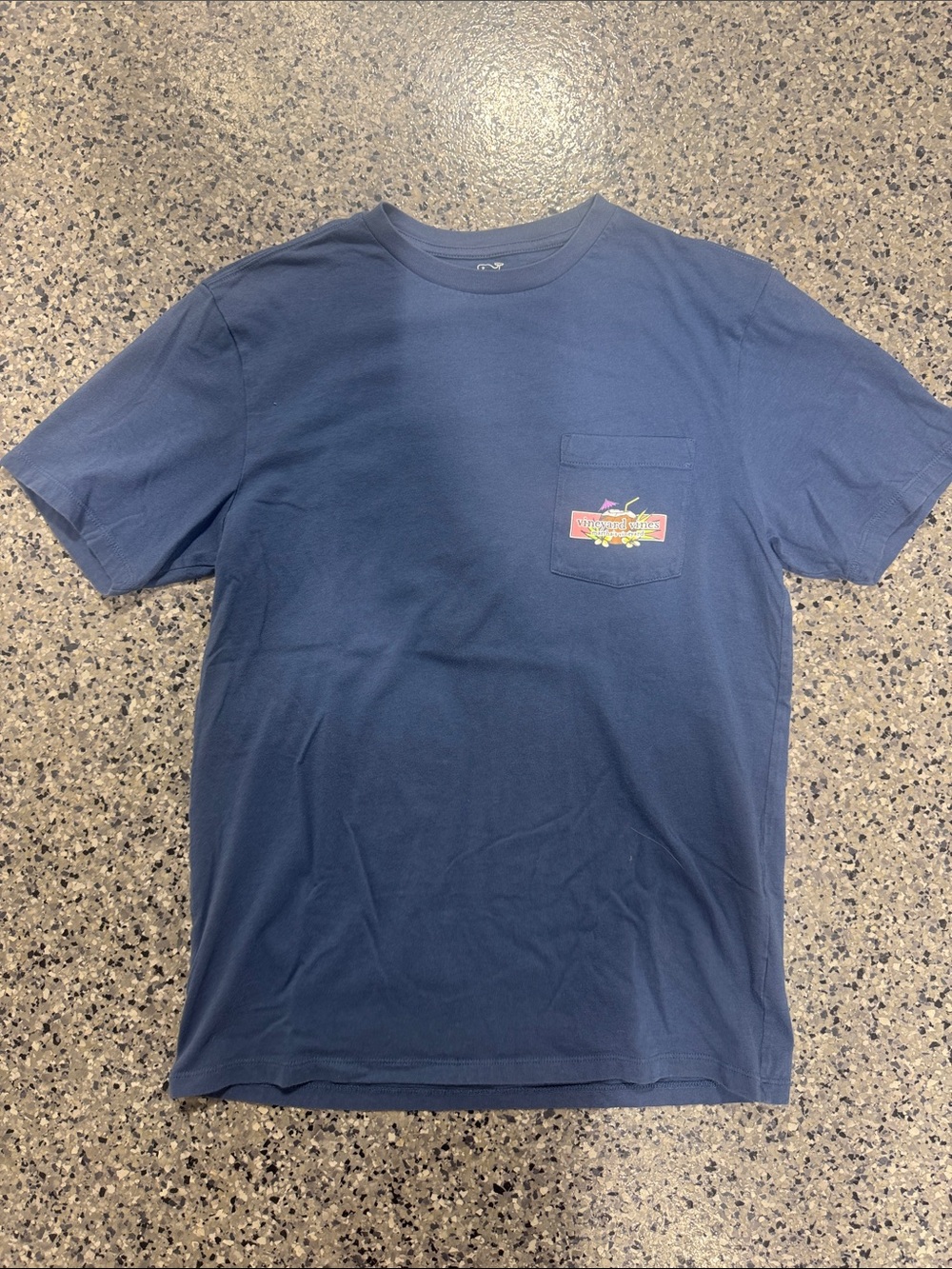 Vineyard Vines Navy Short-Sleeve Pocket Tee with Small Chest Graphic